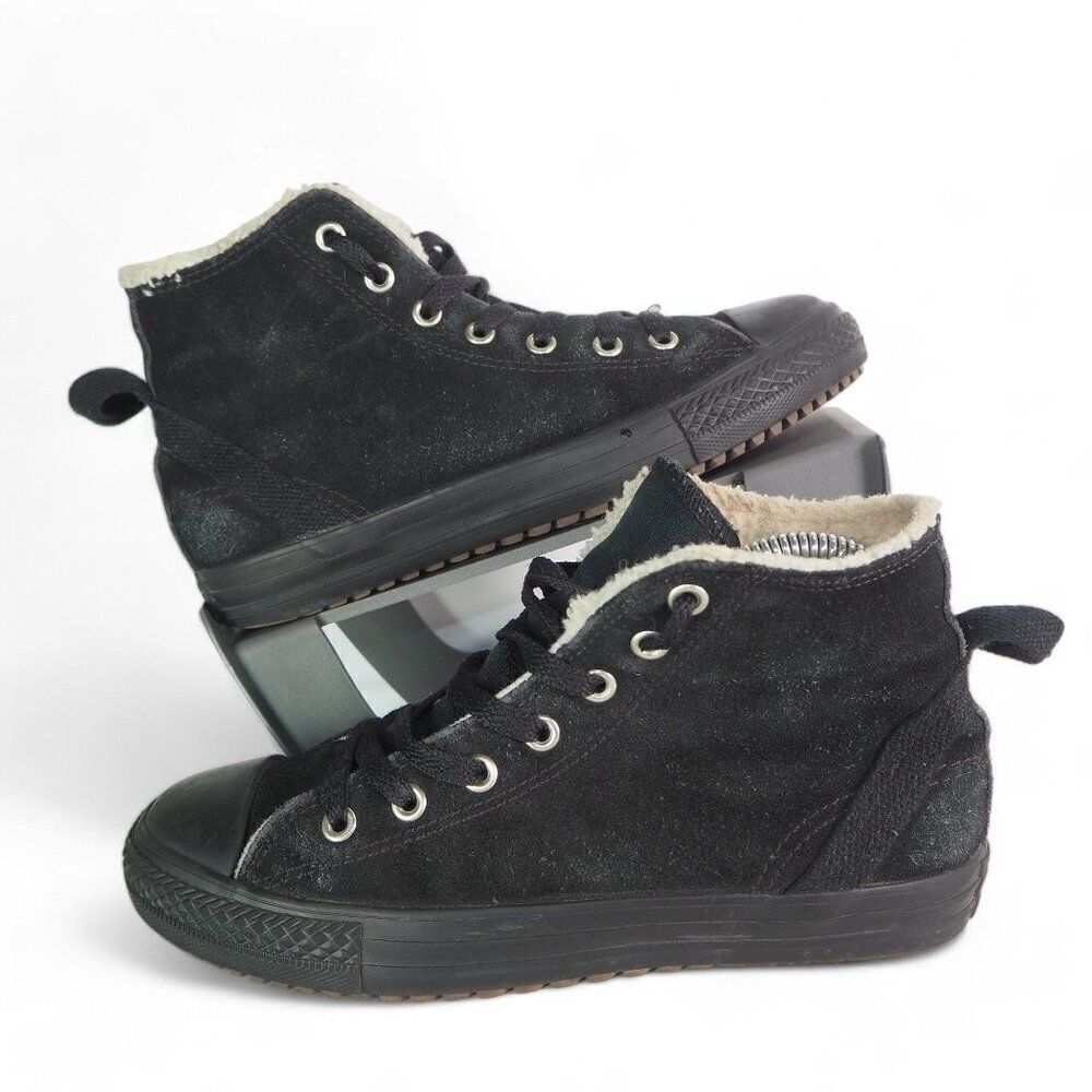 Converse Chuck‎ Taylor Hollis High 'Black Suede' Sneakers 632568C Youth 4